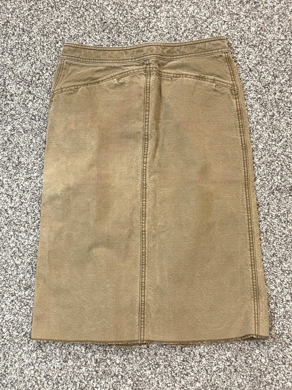 J. Crew Olive Green High-Waist Midi Skirt with Front Slit - Picture 7 of 7